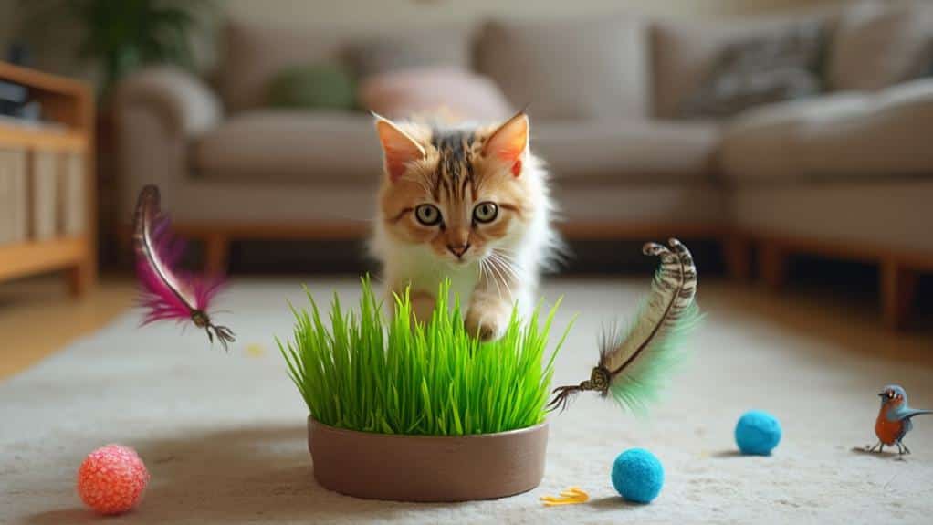 introducing indoor cat grass