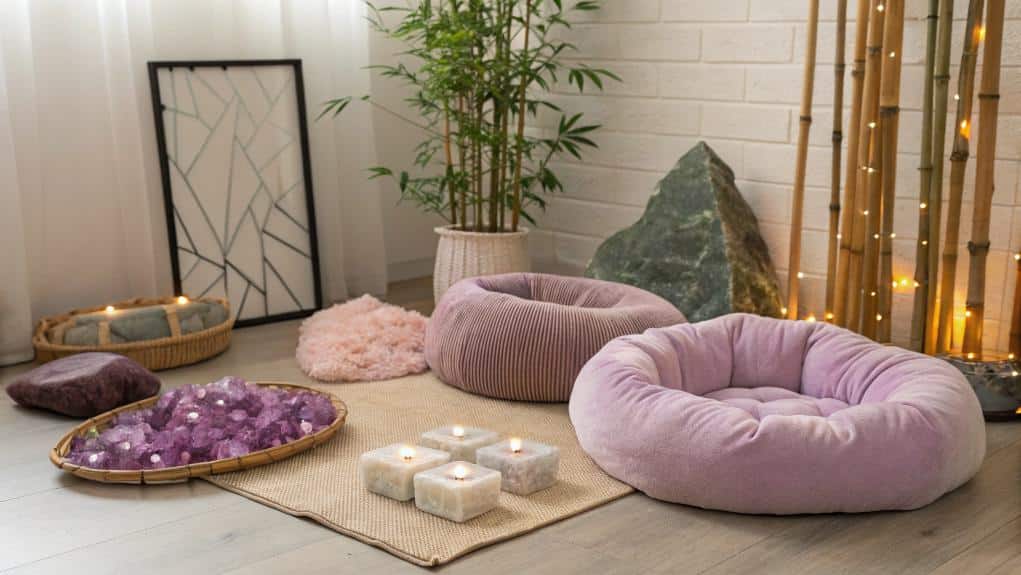 crystal arrangement near pets